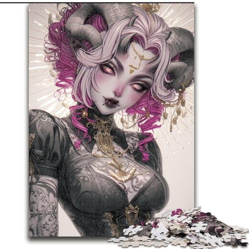 Puzzle für Erwachsene, 1000 Teile, Anime-Dämonenmädchen, für Kinder ab 14 Jahren, pädagogisches Lernspielzeug, Familienspiele, Geburtstagsgeschenk (Größe 26x38cm) von MGQWPZDBD