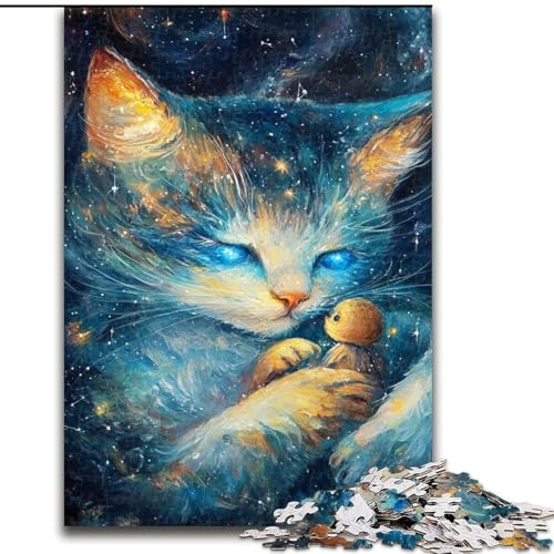 Puzzle für Erwachsene, 1000 Teile, Anime-Katze, für Kinder ab 14 Jahren, pädagogisches Lernspielzeug, Familienspiele, Geburtstagsgeschenk (Größe 50x75cm) von MGQWPZDBD