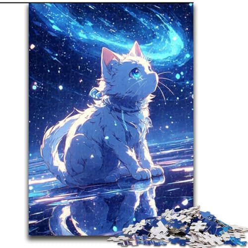 Puzzle für Erwachsene, 1000 Teile, Anime-Katze, hilft dem Gehirn, süchtig machendes Spielzeug zu trainieren, um Geduld zu fördern und das Gedächtnis zu verbessern (Größe 26x38cm) von MGQWPZDBD