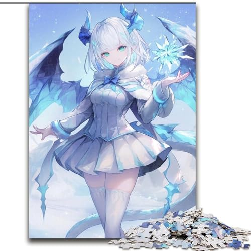Puzzle für Erwachsene, 1000 Teile, Anime-Mädchen, Drache, für Kinder ab 14 Jahren, pädagogisches Lernspielzeug, Familienspiele, Geburtstagsgeschenk (Größe 26x38cm) von MGQWPZDBD