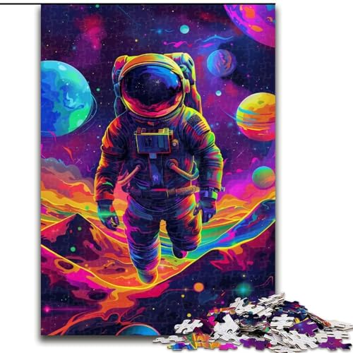 Puzzle für Erwachsene, 1000 Teile, Astronaut, anspruchsvoll und schwierig, mit vollständig ineinandergreifenden, zufällig geformten Teilen (Größe 50x75cm) von MGQWPZDBD