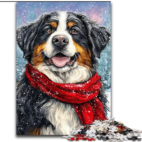 Puzzle für Erwachsene, 1000 Teile, Berner Sennenhund, Stressabbau, schwierige Herausforderung, Wichtelgeschenke für Kinder ab 14 Jahren (Größe 50x75cm) von MGQWPZDBD