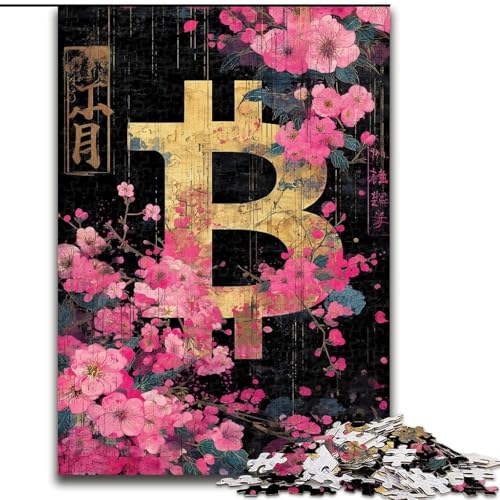 Puzzle für Erwachsene, 1000 Teile, Bitcoin, Stressabbau, schwierige Herausforderung, Wichtelgeschenke für Kinder ab 14 Jahren (Größe 26x38cm) von MGQWPZDBD