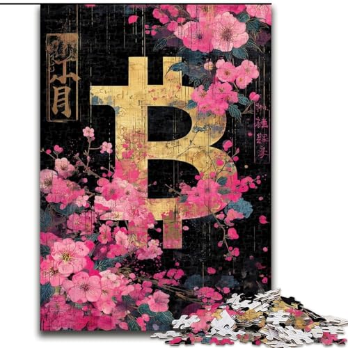 Puzzle für Erwachsene, 1000 Teile, Bitcoin, Stressabbau, schwierige Herausforderung, Wichtelgeschenke für Kinder ab 14 Jahren (Größe 50x75cm) von MGQWPZDBD