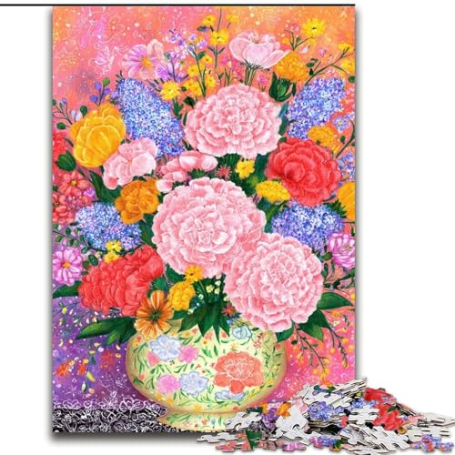 Puzzle für Erwachsene, 1000 Teile, Blumenkunst, hilft dem Gehirn, süchtig machendes Spielzeug zu trainieren, um Geduld zu fördern und das Gedächtnis zu verbessern (Größe 26x38cm) von MGQWPZDBD