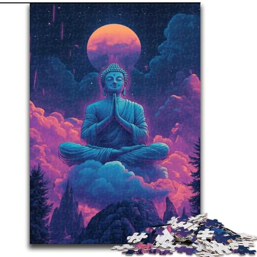 Puzzle für Erwachsene, 1000 Teile, Buddha-Statuen, Stressabbau, schwierige Herausforderung, Wichtelgeschenke für Kinder ab 14 Jahren (Größe 26x38cm) von MGQWPZDBD