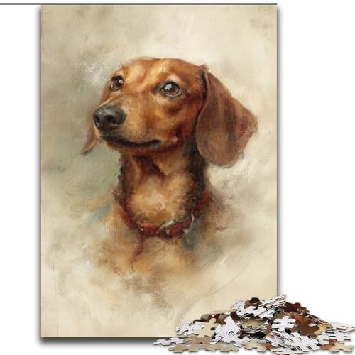 Puzzle für Erwachsene, 1000 Teile, Dackel-Retro-Puzzle, Familienaktivitätsspiel für Teenager, anspruchsvolles Denkspiel, 50x75cm Puzzle für Erwachsene, 1000 Teile, Dackel-Retro-Puzzle, Familienaktivitätsspiel für Teenager, anspruchsvolles Denkspiel, 50x75cm von MGQWPZDBD