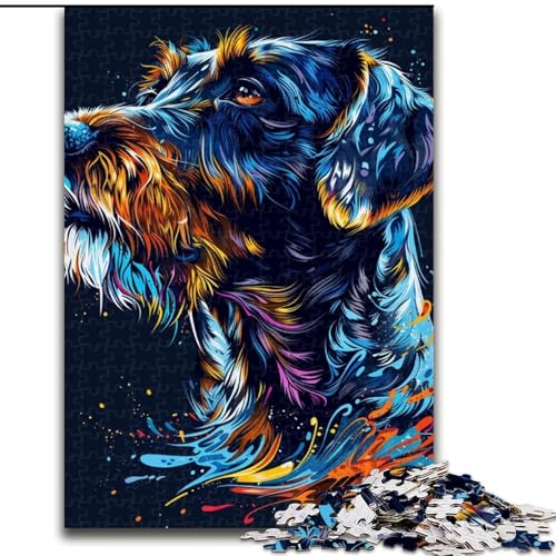 Puzzle für Erwachsene, 1000 Teile, Deutsch Drahthaar, Hundekunst, Puzzle, anspruchsvolles Denkspiel, Familienaktivität, Heimdekoration, (Größe: 50x75cm) von MGQWPZDBD