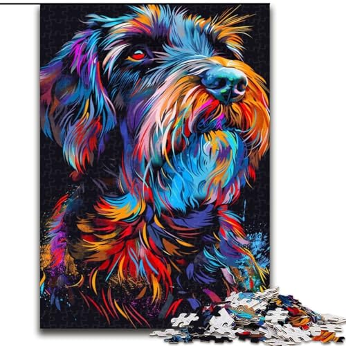 Puzzle für Erwachsene, 1000 Teile, Drahthaar-Vorstehhund, anspruchsvolles Denkspiel, Familienaktivität, Heimdekoration, (Größe: 26x38cm) von MGQWPZDBD