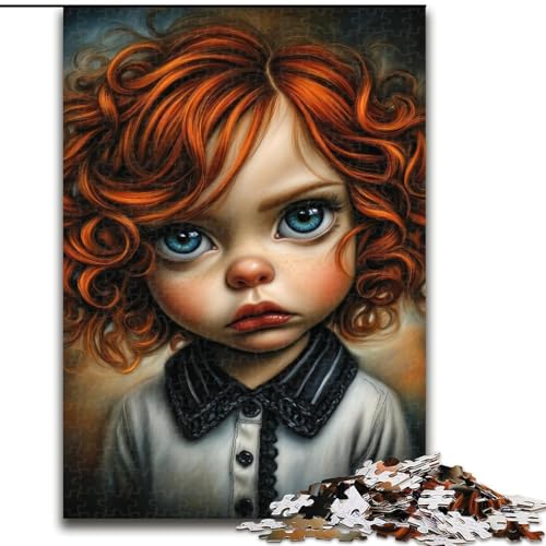 Puzzle für Erwachsene, 1000 Teile, Dunkles Mädchen, hilft dem Gehirn, süchtig machendes Spielzeug zu trainieren, um Geduld zu fördern und das Gedächtnis zu verbessern (Größe 26x38cm) von MGQWPZDBD