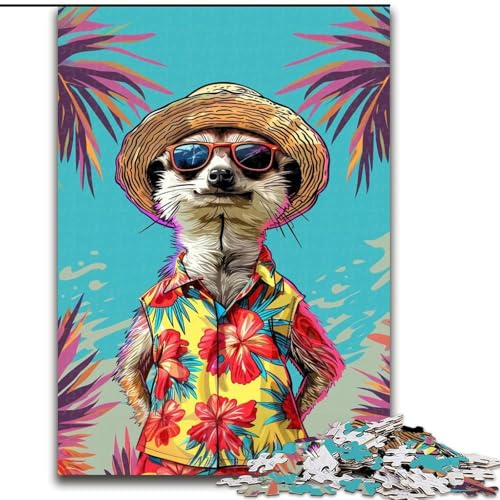 Puzzle für Erwachsene, 1000 Teile, Erdmännchen im Urlaub, lehrreich ganze Familie (Größe 26x38cm) von MGQWPZDBD