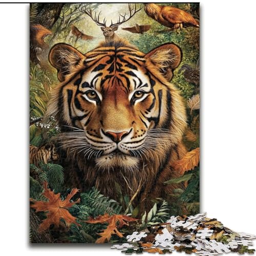 Puzzle für Erwachsene, 1000 Teile, Fallen Tiger, Stressabbau, schwierige Herausforderung, Wichtelgeschenke für Kinder ab 14 Jahren (Größe 26x38cm) von MGQWPZDBD