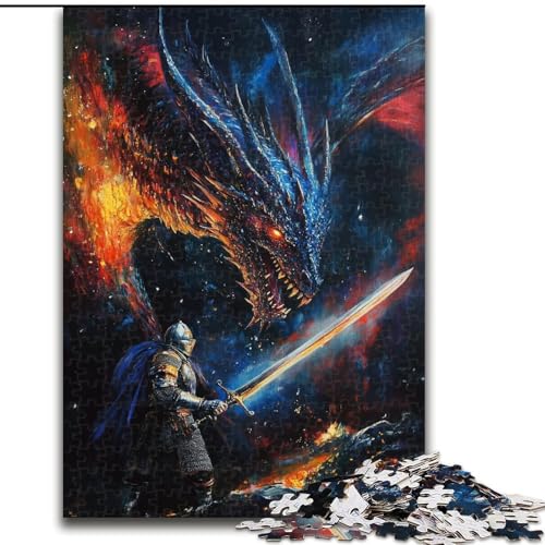 Puzzle für Erwachsene, 1000 Teile, Fantasie-Drache, hilft dem Gehirn, süchtig machendes Spielzeug zu trainieren, um Geduld zu fördern und das Gedächtnis zu verbessern (Größe 50x75cm) von MGQWPZDBD