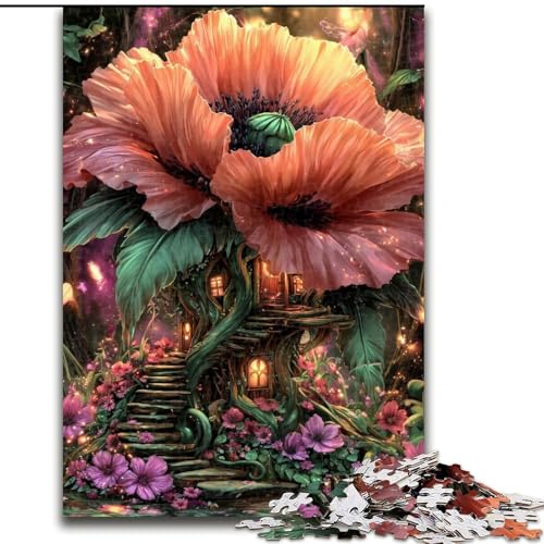 Puzzle für Erwachsene, 1000 Teile, Fantasie-Mohnblumen, für Kinder ab 14 Jahren, Heimdekoration als Geschenk für die ganze Familie und Freunde (Größe 50x75cm) von MGQWPZDBD
