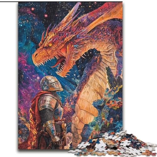 Puzzle für Erwachsene, 1000 Teile, Fantasy-Drache, Stressabbau, schwierige Herausforderung, Wichtelgeschenke für Kinder ab 14 Jahren (Größe 50x75cm) von MGQWPZDBD