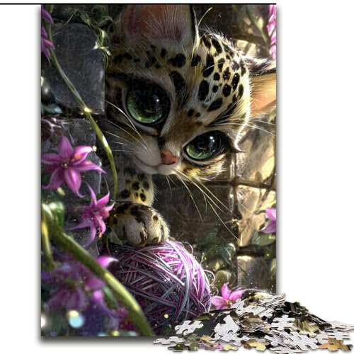 Puzzle für Erwachsene, 1000 Teile, Fantasy-Ozelot, für Kinder ab 14 Jahren, pädagogisches Lernspielzeug, Familienspiele, Geburtstagsgeschenk (Größe 26x38cm) von MGQWPZDBD