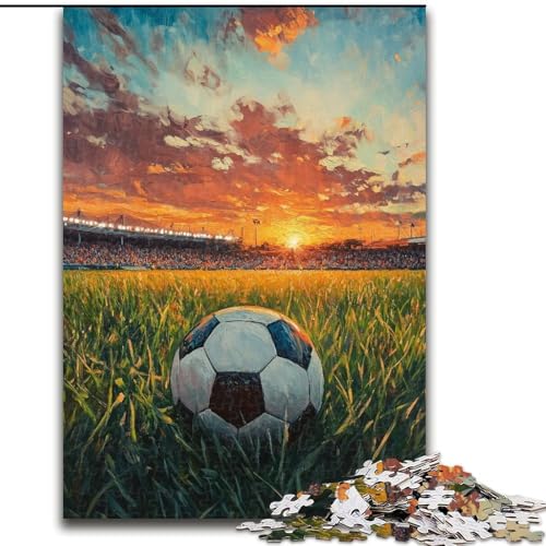 Puzzle für Erwachsene, 1000 Teile, Fußball auf der Wiese, lehrreich ganze Familie (Größe 26x38cm) von MGQWPZDBD