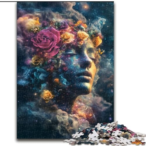 Puzzle für Erwachsene, 1000 Teile, Galaxie-Blumenmädchen, hilft dem Gehirn, süchtig machendes Spielzeug zu trainieren, um Geduld zu fördern und das Gedächtnis zu verbessern (Größe 50x75cm) von MGQWPZDBD