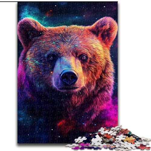Puzzle für Erwachsene, 1000 Teile, Galaxie-Braunbär-Puzzle, anspruchsvolles Denkspiel, Familienaktivität, Heimdekoration, (Größe: 26x38cm) von MGQWPZDBD