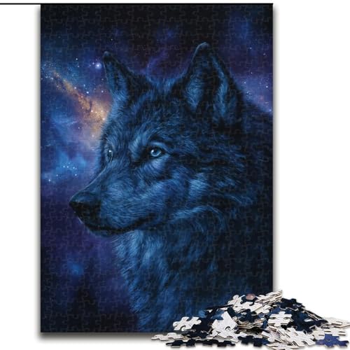 Puzzle für Erwachsene, 1000 Teile, Galaxie-Wolf, hilft dem Gehirn, süchtig machendes Spielzeug zu trainieren, um Geduld zu fördern und das Gedächtnis zu verbessern (Größe 26x38cm) von MGQWPZDBD