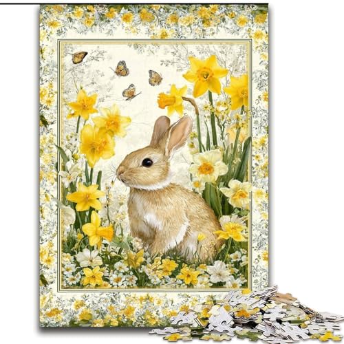 Puzzle für Erwachsene, 1000 Teile, Gartenhase, für Kinder ab 14 Jahren, pädagogisches Lernspielzeug, Familienspiele, Geburtstagsgeschenk (Größe 50x75cm) von MGQWPZDBD