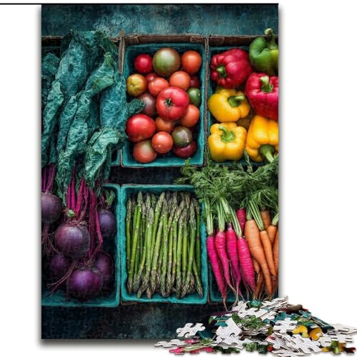Puzzle für Erwachsene, 1000 Teile, Gemüsecollage, für Kinder ab 14 Jahren, pädagogisches Lernspielzeug, Familienspiele, Geburtstagsgeschenk (Größe 50x75cm) von MGQWPZDBD