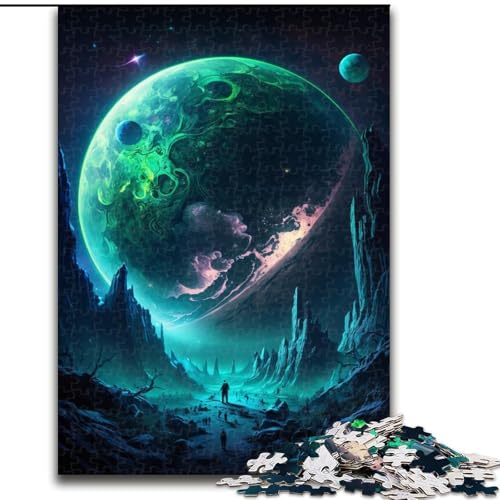 Puzzle für Erwachsene, 1000 Teile, Grüner Planet, anspruchsvolles Denkspiel, Familienaktivität, Heimdekoration, (Größe: 50x75cm) von MGQWPZDBD