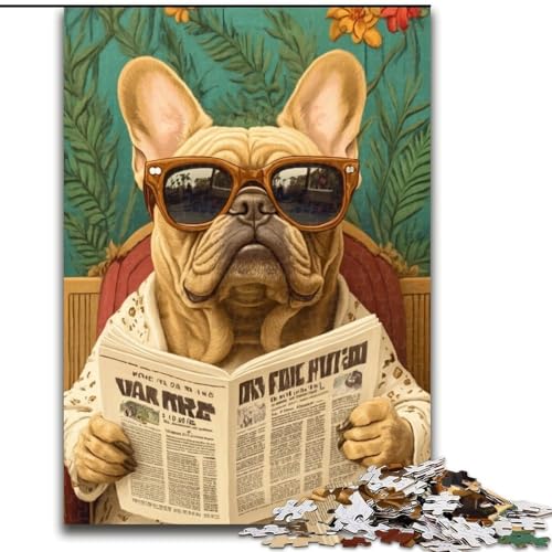 Puzzle für Erwachsene, 1000 Teile, Hund liest Zeitung, anspruchsvolles Denkspiel für Teenager, perfekt als Heimdekoration oder Geschenk, 50x75cm Puzzle für Erwachsene, 1000 Teile, Hund liest Zeitung, anspruchsvolles Denkspiel für Teenager, perfekt als Heimdekoration oder Geschenk, 50x75cm von MGQWPZDBD