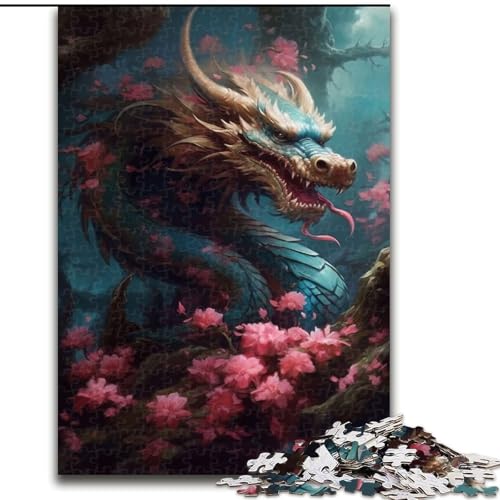 Puzzle für Erwachsene, 1000 Teile, Japanisches Drachenkirsch-Puzzle, Familienaktivitätsspiel für Teenager, anspruchsvolles Denkspiel (Größe: 50x75cm) von MGQWPZDBD
