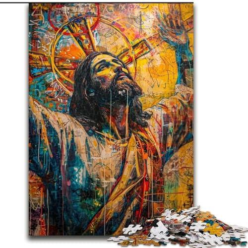 Puzzle für Erwachsene, 1000 Teile, Jesus-Graffiti, lehrreich ganze Familie (Größe 26x38cm) von MGQWPZDBD