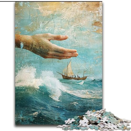 Puzzle für Erwachsene, 1000 Teile, Jesus-Kunst, für und ab 14 Jahren, pädagogisches Lernspielzeug, Familienspiele, Geburtstagsgeschenk (Größe 26x38cm) von MGQWPZDBD