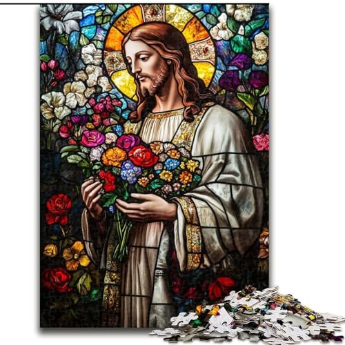 Puzzle für Erwachsene, 1000 Teile, Jesus-Kunst, für und ab 14 Jahren, pädagogisches Lernspielzeug, Familienspiele, Geburtstagsgeschenk (Größe 50x75cm) von MGQWPZDBD