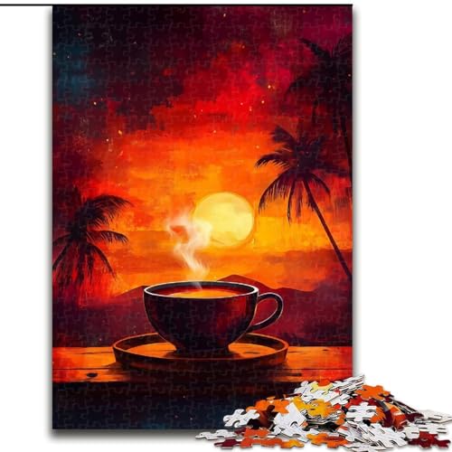 Puzzle für Erwachsene, 1000 Teile, Kaffee bei Sonnenuntergang, hilft dem Gehirn, süchtig machendes Spielzeug zu trainieren, um Geduld zu fördern und das Gedächtnis zu verbessern (Größe 50x75cm) von MGQWPZDBD