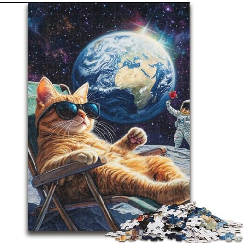 Puzzle für Erwachsene, 1000 Teile, Katze auf dem Mond, Familienaktivitätsspiel für Teenager, anspruchsvolles Denkspiel, 50x75cm Puzzle für Erwachsene, 1000 Teile, Katze auf dem Mond, Familienaktivitätsspiel für Teenager, anspruchsvolles Denkspiel, 50x75cm von MGQWPZDBD