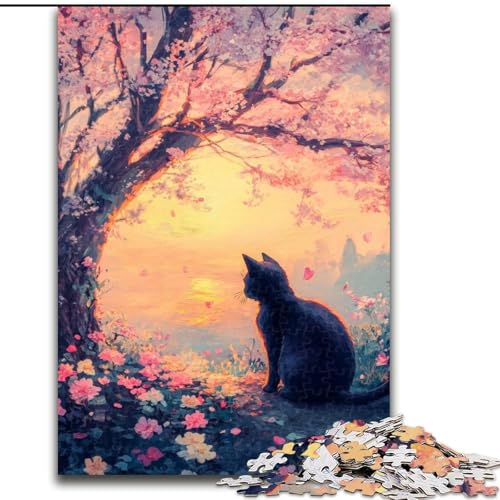 Puzzle für Erwachsene, 1000 Teile, Katze unter den Kirschblüten, Familienaktivitätsspiel für Teenager, anspruchsvolles Denkspiel, 50x75cm Puzzle für Erwachsene, 1000 Teile, Katze unter den Kirschblüten, Familienaktivitätsspiel für Teenager, anspruchsvolles Denkspiel, 50x75cm von MGQWPZDBD