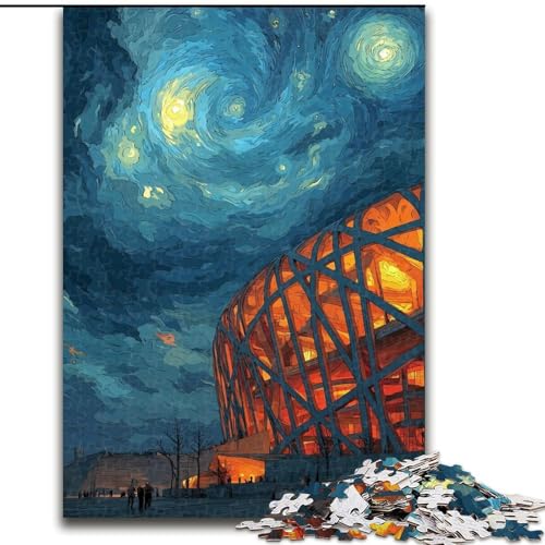 Puzzle für Erwachsene, 1000 Teile, Kolosseum bei Nacht, entspannendes intellektuelles Lernspielzeug, ganze Familie (Größe 26x38cm) von MGQWPZDBD