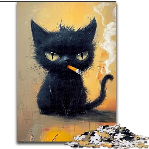 Puzzle für Erwachsene, 1000 Teile, Kunstkatze, Stressabbau, schwierige Herausforderung, Wichtelgeschenke für Kinder ab 14 Jahren (Größe 50x75cm) von MGQWPZDBD