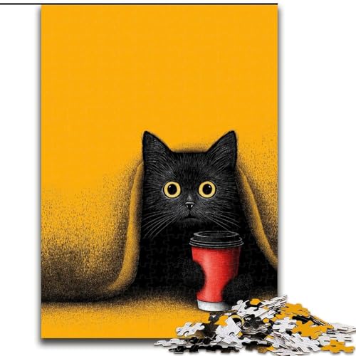 Puzzle für Erwachsene, 1000 Teile, Kunstkatze, Stressabbau, schwierige Herausforderung, Wichtelgeschenke für Kinder ab 14 Jahren (Größe 50x75cm) von MGQWPZDBD