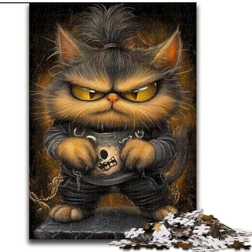 Puzzle für Erwachsene, 1000 Teile, Kunstkatze, hilft dem Gehirn, süchtig machendes Spielzeug zu trainieren, um Geduld zu fördern und das Gedächtnis zu verbessern (Größe 26x38cm) von MGQWPZDBD