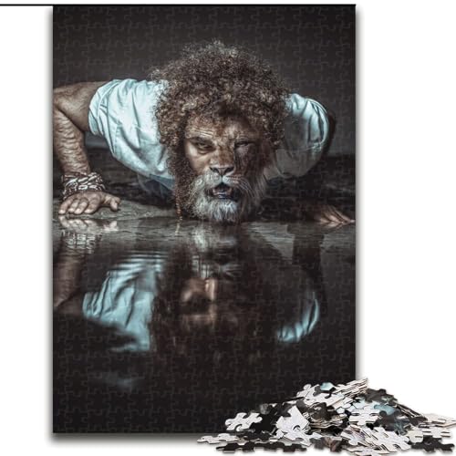 Puzzle für Erwachsene, 1000 Teile, Löwenmensch-Puzzle, anspruchsvolles Denkspiel, Familienaktivität, Heimdekoration, (Größe: 26x38cm) von MGQWPZDBD