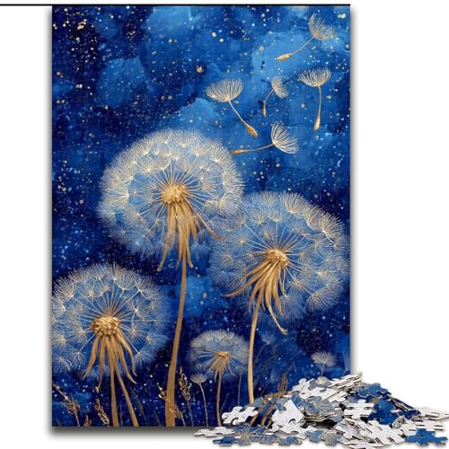 Puzzle für Erwachsene, 1000 Teile, Löwenzahn am Nachthimmel, anspruchsvoll und schwierig mit vollständig ineinandergreifenden, zufällig geformten Teilen (Größe 50x75cm) von MGQWPZDBD