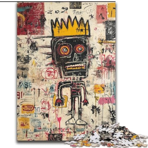 Puzzle für Erwachsene, 1000 Teile, Moderne Kunst von Basquiat, für Kinder ab 14 Jahren, pädagogisches Lernspielzeug, Familienspiele, Geburtstagsgeschenk (Größe 50x75cm) von MGQWPZDBD