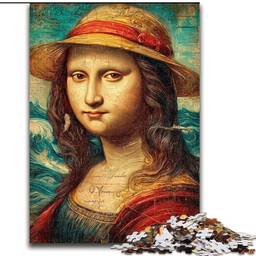 Puzzle für Erwachsene, 1000 Teile, Mona Lisa, hilft dem Gehirn, süchtig machendes Spielzeug zu trainieren, um Geduld zu fördern und das Gedächtnis zu verbessern (Größe 50x75cm) von MGQWPZDBD