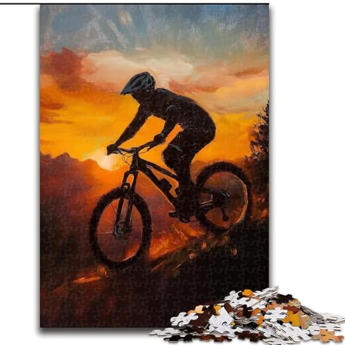 Puzzle für Erwachsene, 1000 Teile, Mountainbiken, für und ab 14 Jahren, pädagogisches Lernspielzeug, Familienspiele, Geburtstagsgeschenk (Größe 26x38cm) von MGQWPZDBD