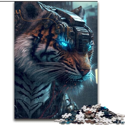 Puzzle für Erwachsene, 1000 Teile, Neon-Dschungeltiger-Puzzle, anspruchsvolles Denkspiel, Familienaktivität, Heimdekoration, (Größe: 50x75cm) von MGQWPZDBD