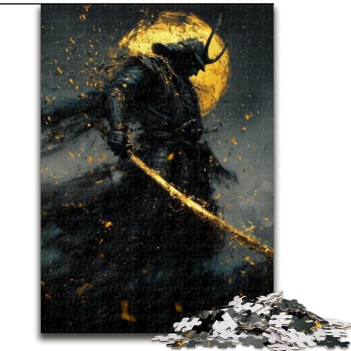 Puzzle für Erwachsene, 1000 Teile, Neon-Samurai-Krieger, für Kinder ab 14 Jahren, pädagogisches Lernspielzeug, Familienspiele, Geburtstagsgeschenk (Größe 26x38cm) von MGQWPZDBD