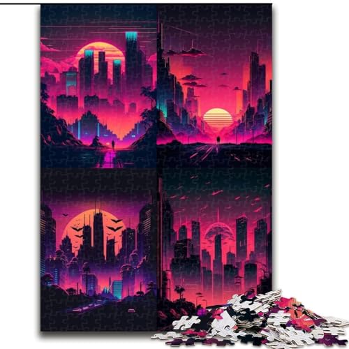 Puzzle für Erwachsene, 1000 Teile, Neonnacht-Puzzle, Familienaktivitätsspiel für Teenager, anspruchsvolles Denkspiel (Größe: 26x38cm) von MGQWPZDBD