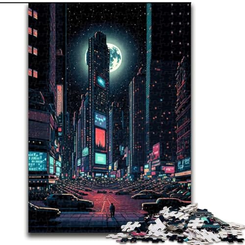 Puzzle für Erwachsene, 1000 Teile, New York City, Stressabbau, schwierige Herausforderung, Wichtelgeschenke für Kinder ab 14 Jahren (Größe 50x75cm) von MGQWPZDBD