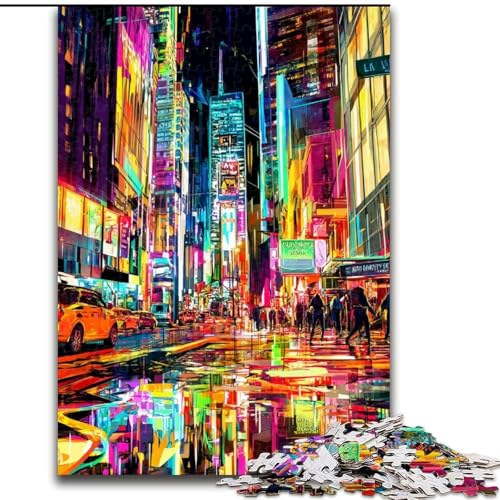Puzzle für Erwachsene, 1000 Teile, New Yorker Stadtbild, hilft dem Gehirn, süchtig machendes Spielzeug zu trainieren, um Geduld zu fördern und das Gedächtnis zu verbessern (Größe 50x75cm) von MGQWPZDBD