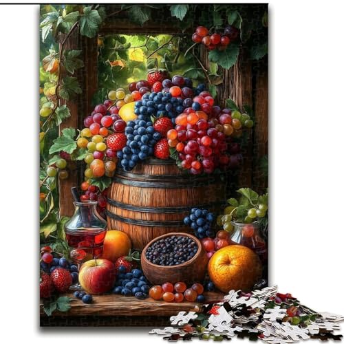 Puzzle für Erwachsene, 1000 Teile, Obst, Stressabbau, schwierige Herausforderung, Wichtelgeschenke für Kinder ab 14 Jahren (Größe 26x38cm) von MGQWPZDBD